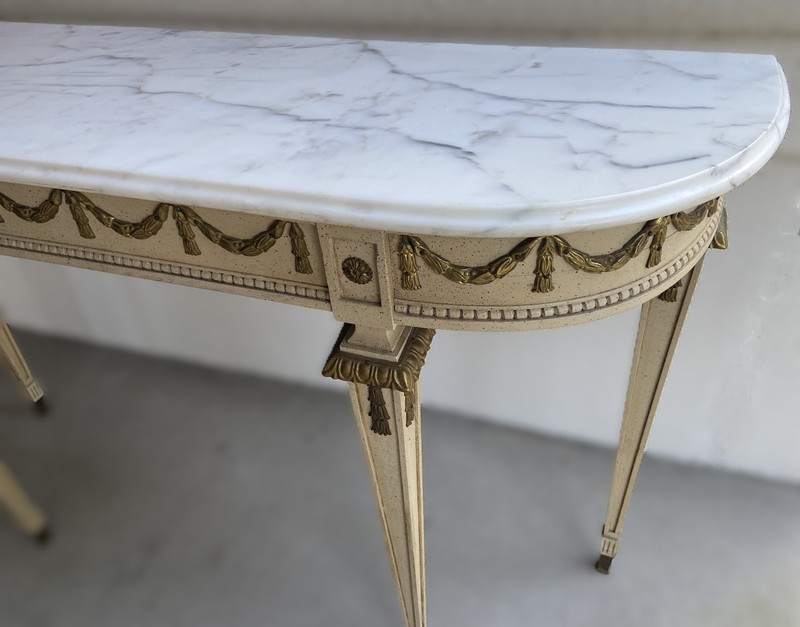 Italian Marble Top Console Table gallery