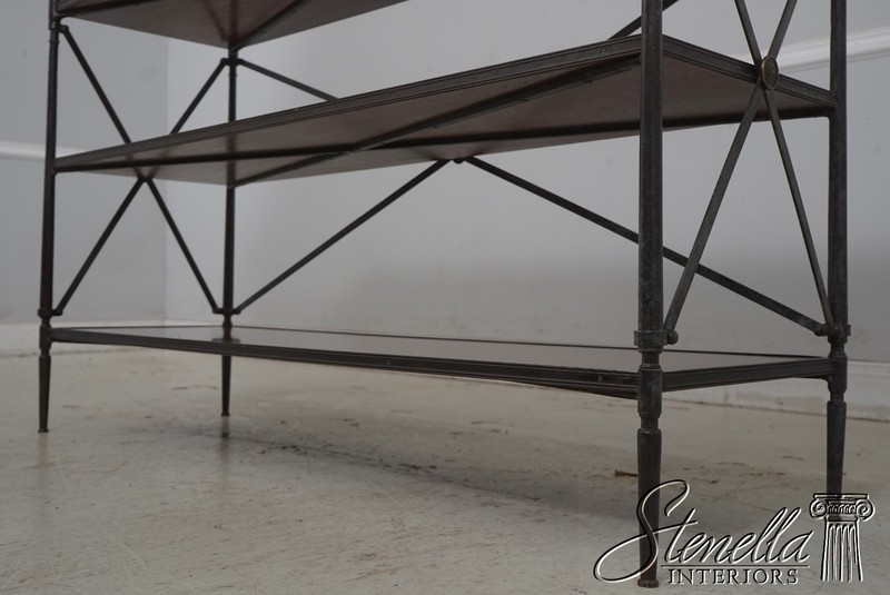 69282: Vintage 3 - Tier Wood & Metal Bookcase Console gallery