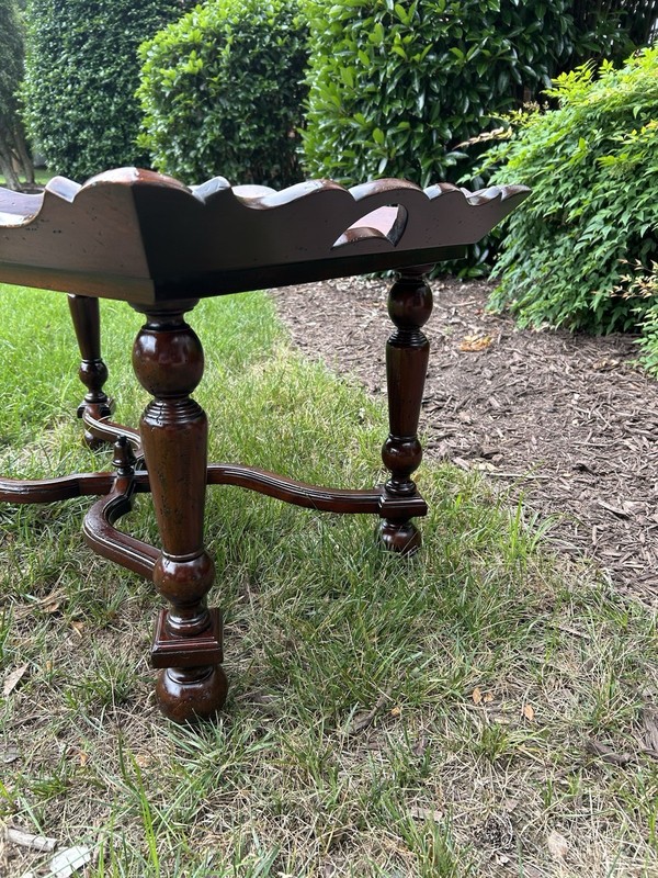 Antique Mahogany Tray Top Coffee Table with Carved Legs – 39.5” x 26” gallery