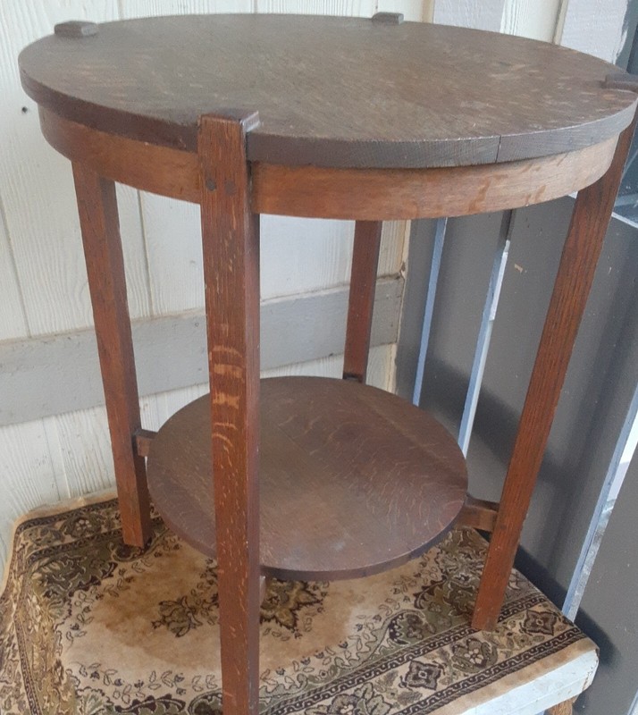 VINTAGE GUSTAV STICKLEY QUARTER SAWN OAK DOWLED ARTS&CRAFTS MISSION PARLOR TABLE gallery