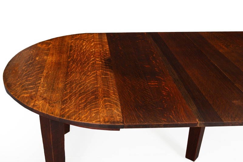 Gustav Stickley Arts & Crafts Extending Oak Dining Table no. 632 c. 1910 gallery