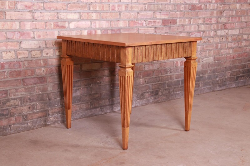 Baker Furniture French Regency Louis XVI Cherry Wood and Parcel Gilt Tea Table gallery