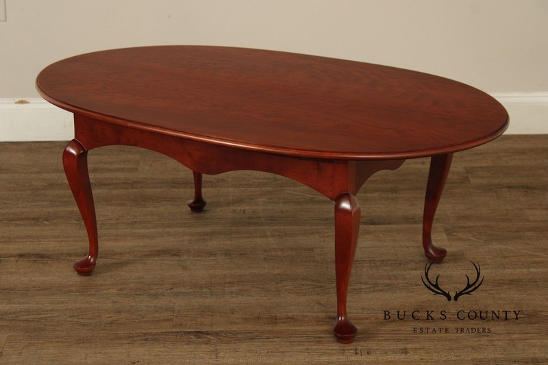 Bench Made Queen Anne Style Oval Cherry Coffee table gallery
