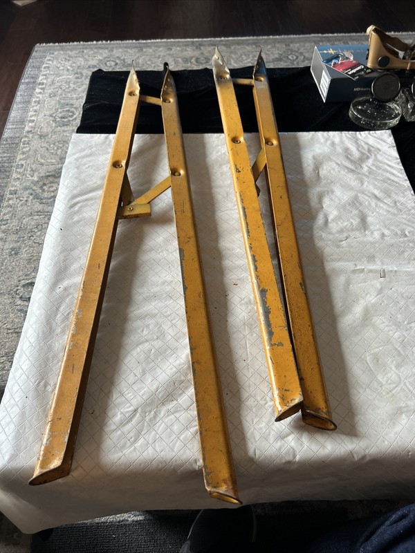 Vintage Adjustable Industrial Drafting Table Sawbuck Saw Horses Table Legs gallery