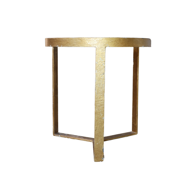 19th Century Table with Antique Gold Base & White Marble Top (Large) gallery