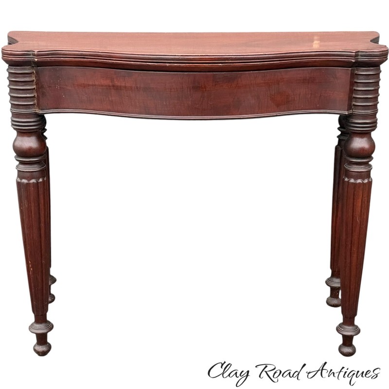 Antique mahogany Boston console card game table original finish federal 1820