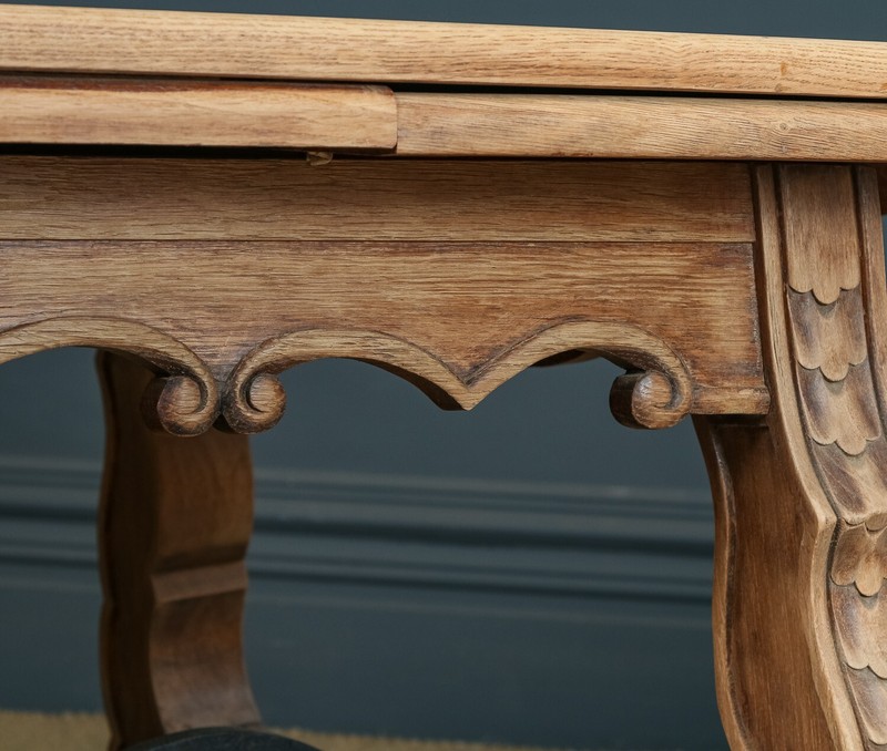 Antique Spanish Basque Oak & Iron 8ft 9” Refectory Kitchen Dining Table c. 1930 gallery