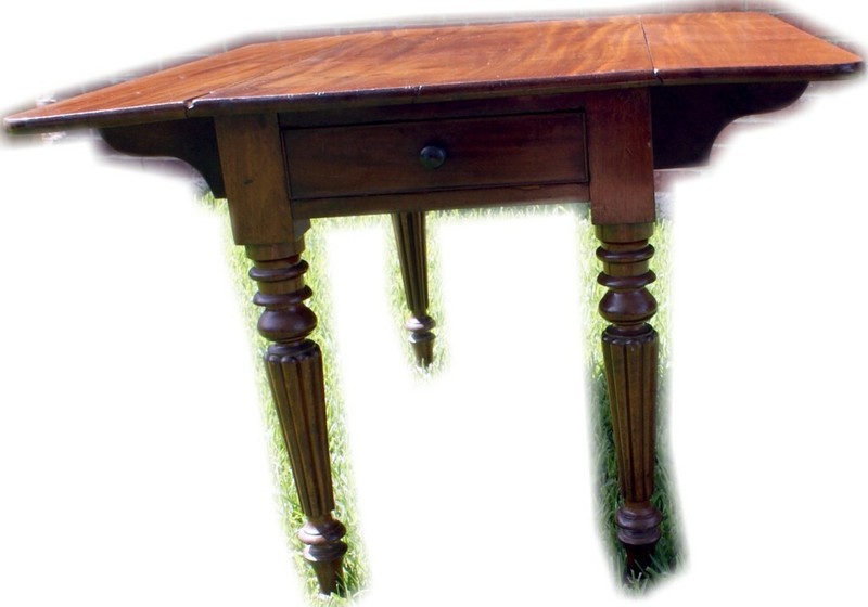ANTIQUE PEMBROKE STYLE EDWARDIAN MAHOGANY DROP LEAF PARLOR TABLE W/DRAWER gallery