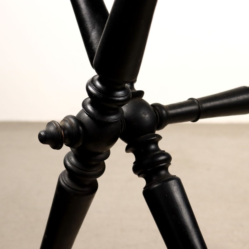 Antique Side Table Ebonized Wood Inlays Italy XIX Century Original gallery