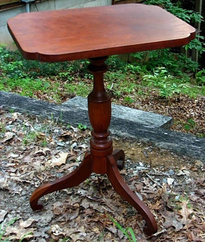 CHERRY CANDLE STAND SHAPED TOP NEW YORK c.1830