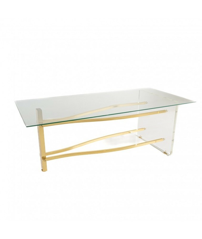 Mid Century Lucite and Brass Waterfall Table Base