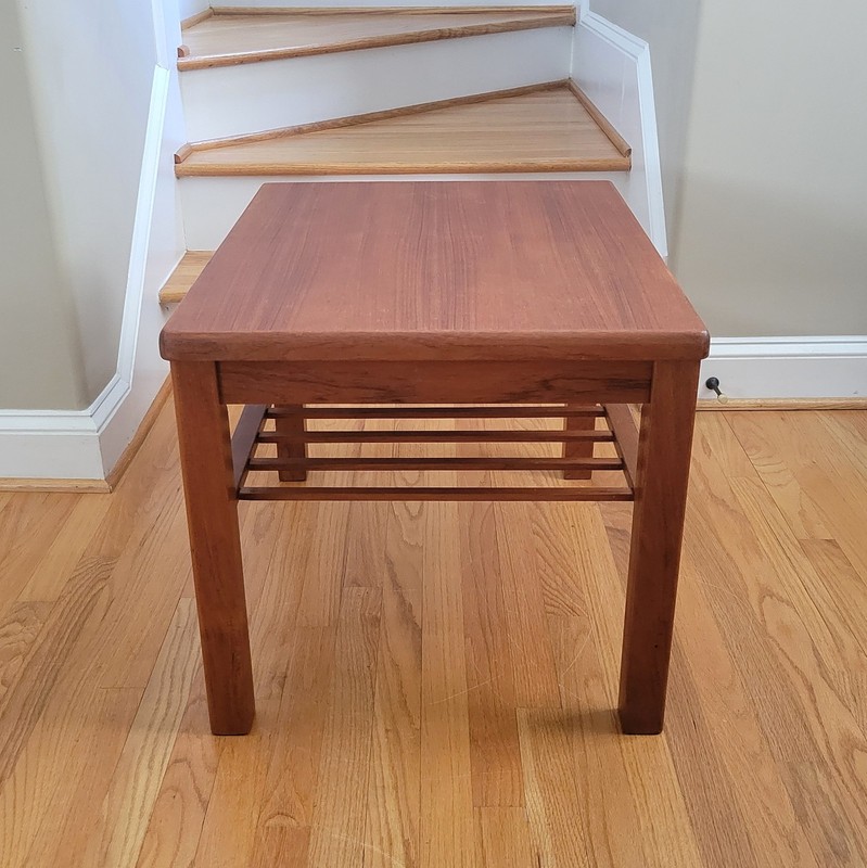 Vintage MCM Danish Teak Side Table Lower Magazine Rack Mobelfabrikken Toften! gallery