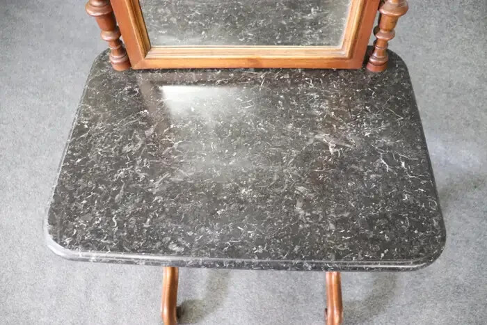 Antique Carved Victorian Marble Top Wash Stand gallery
