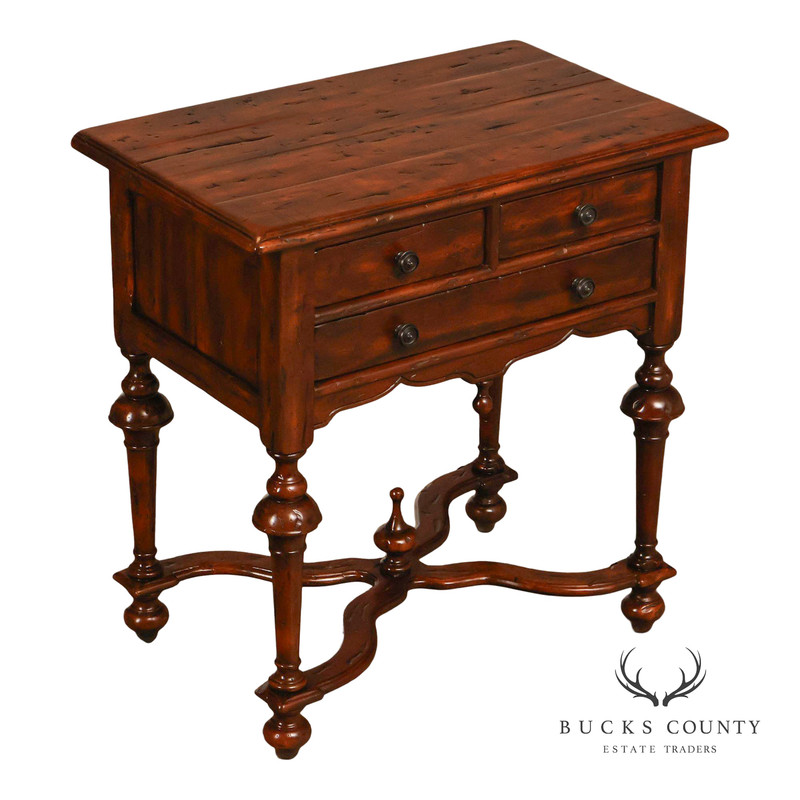 Theodore Alexander Castle Bromwich Antiqued Wood Lowboy End Table