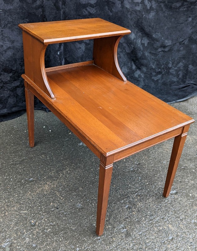 Antique Vintage Old Mahogany Wood Wooden 2 Tier Coffee End Accent Side Table