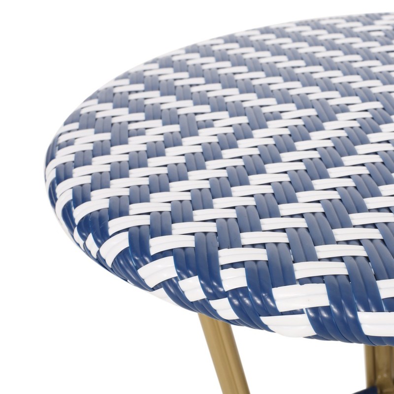 French Bistro Table,21.75" Outdoor Rattan Patio Side Table,Aluminum Frame gallery