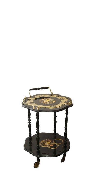 Ebonize Bar Cart With Inlaid Detail gallery