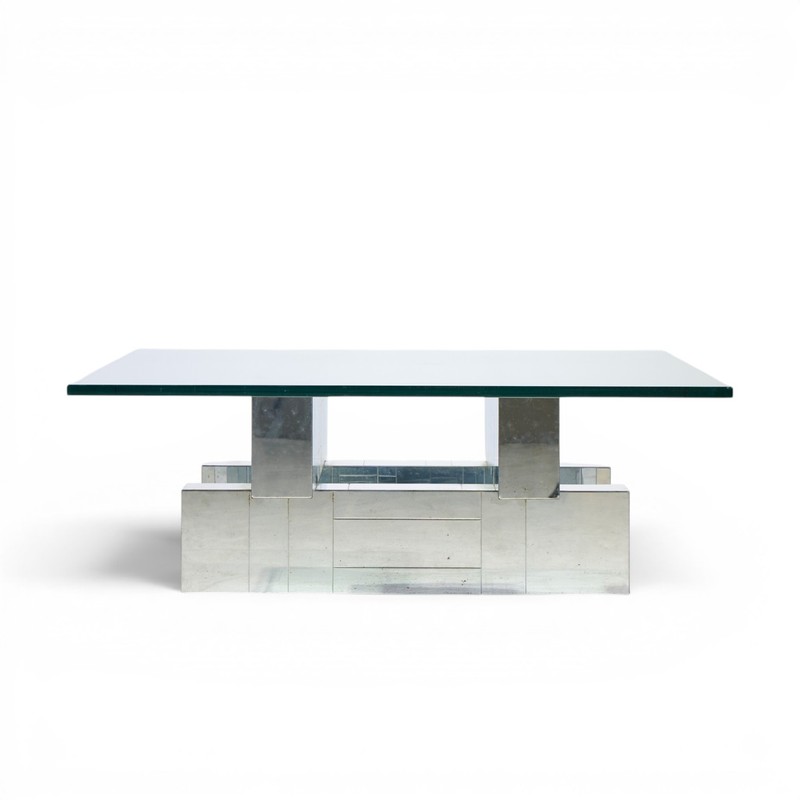 Paul Evans Cityscape Mid Century Chrome and Stainless Steel Coffee Table gallery