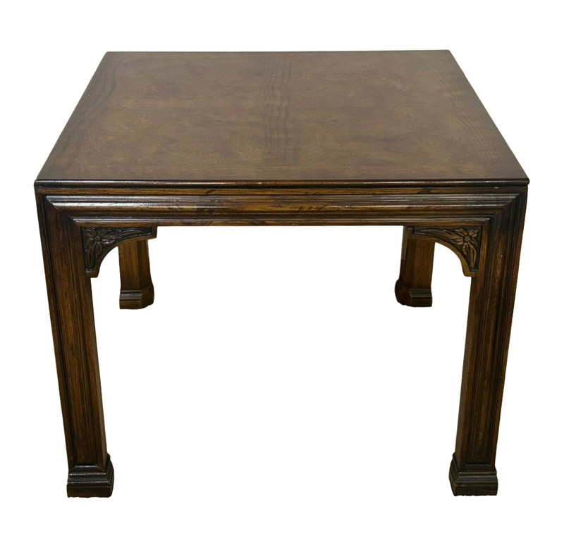 Henredon Burl Oak French-Influenced Square Side Table gallery