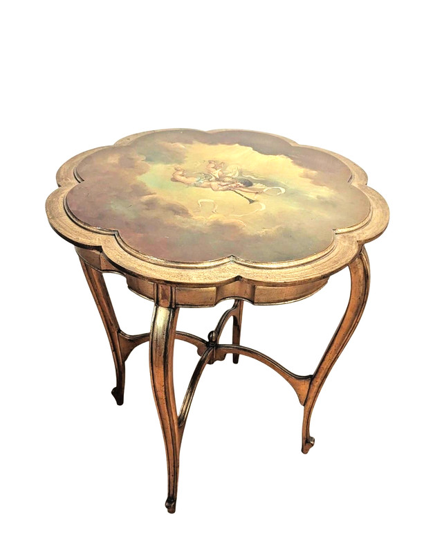 Antique French Louis XV Style Hand Painted Side Table