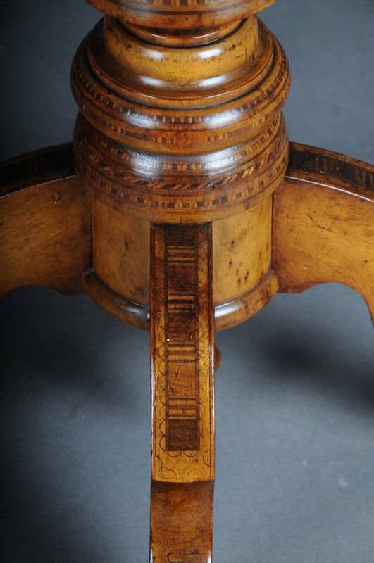 Antique Baroque Side Table With Inlays, 19th Century gallery