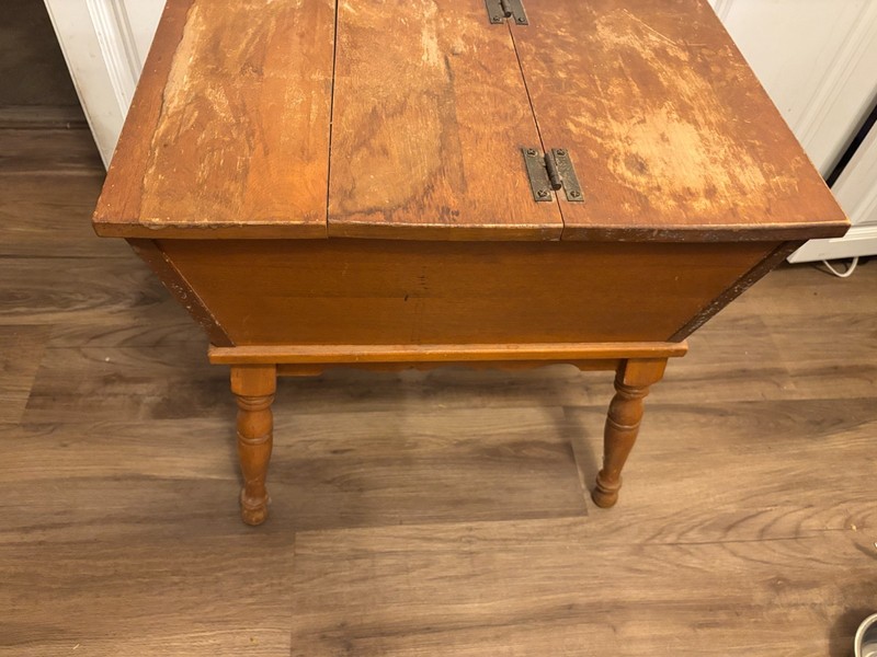 Maple Dough Proof Box Rustic End Table Lift Top 22" x 22.5" x 12” gallery