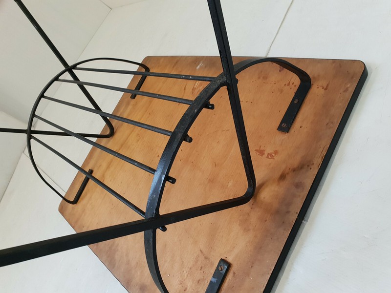 Vintage Coffee Table 1950 In Steel & Resin With Caravels Decor 50S 1950S gallery