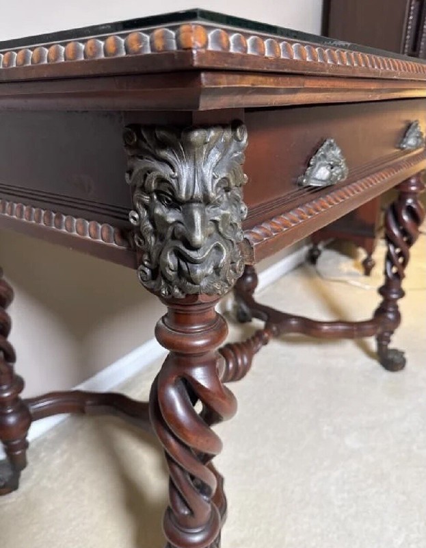 Antique Victorian Mahogany Library Table Desk – Merklen Brothers gallery