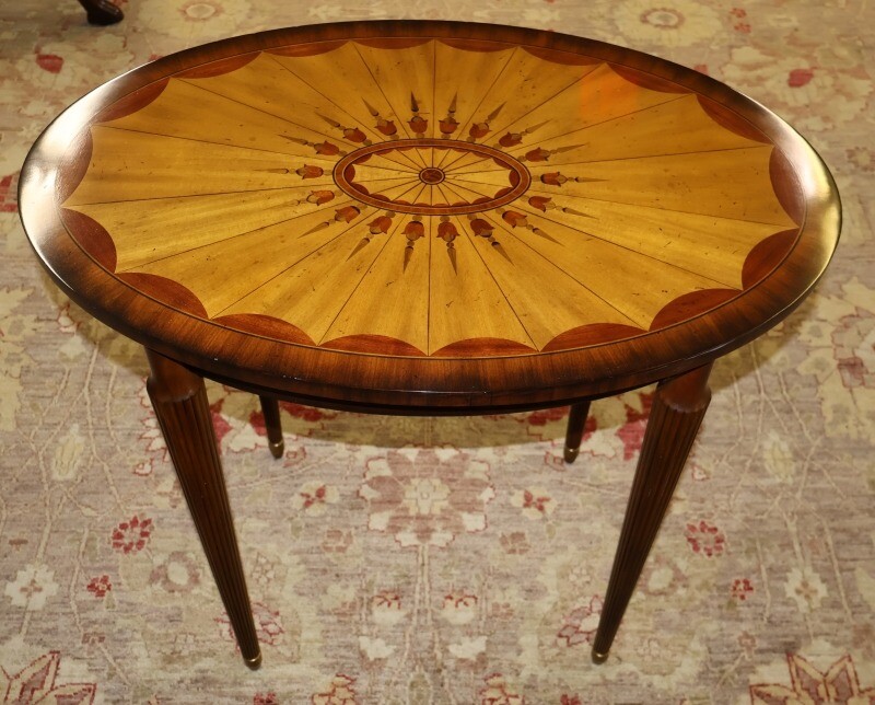 Maitland Smith Mahogany And Satinwood Inlaid Regency Style Cocktail End Table gallery
