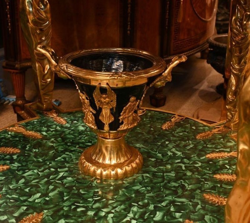 Empire Malachite Centre Table Gilt Pharaoh Legs gallery