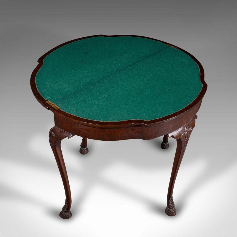Antique Georgian Revival Card Table, English, Folding, Games, Victorian, C.1890 gallery