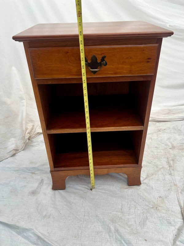 Vintage Stickley Side Table, Nightstand, Solid Cherry Top, Drawer, Center Shelf gallery