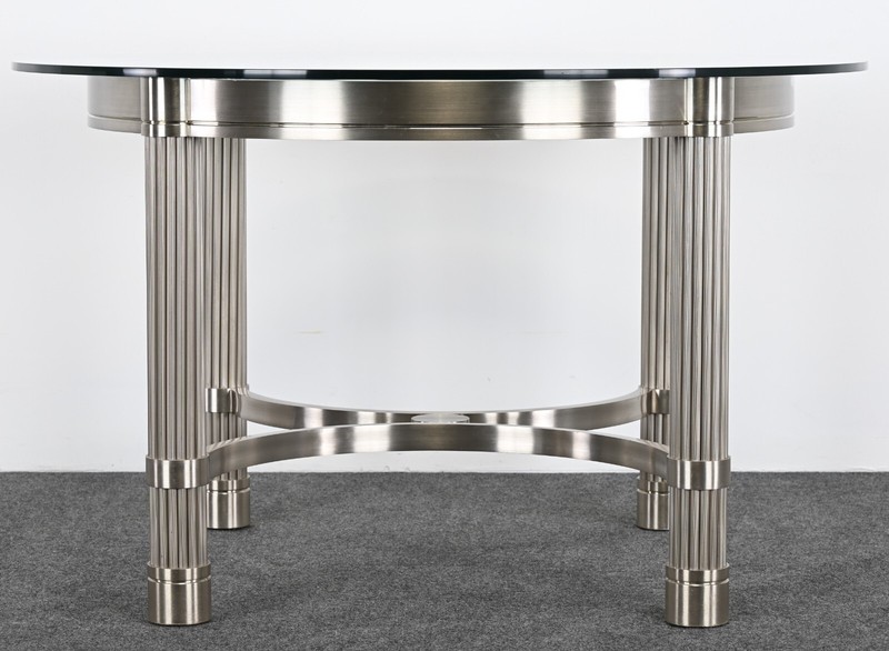 Solid Stainless Steel Center or Dining Table by Ron Seff, 1980s gallery