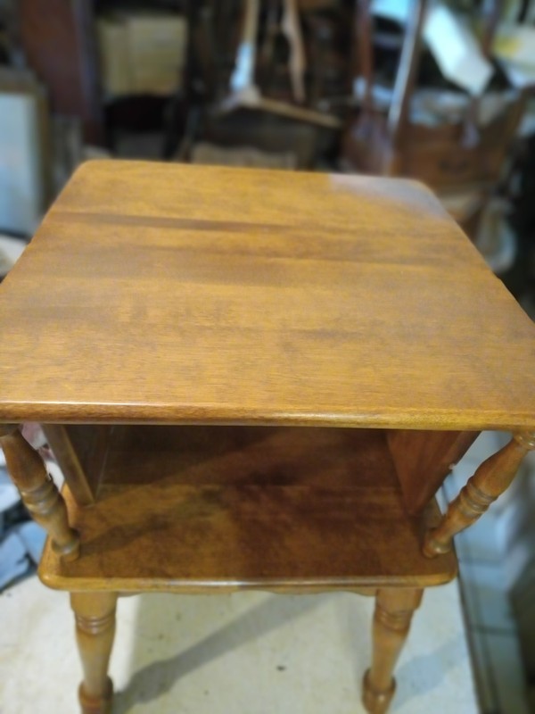 Mid Century Ethan Allen Step End Table / Side Table (SET-158) gallery