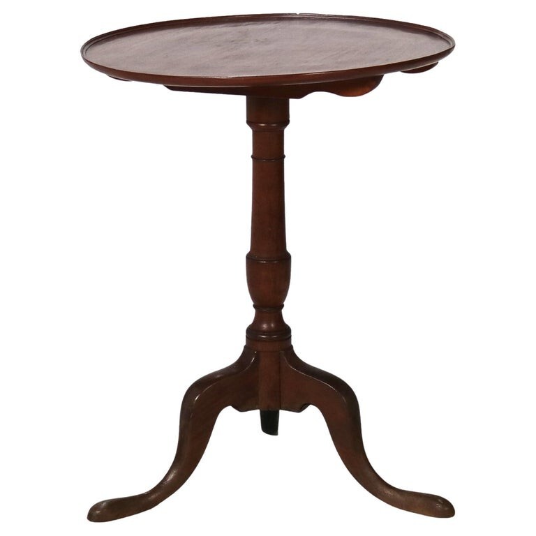 Antique Queen Anne Walnut Dish Top Tilt Top Table C1770