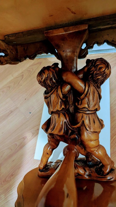 Vintage Italian Baroque Coffee Table hand carved and decorative Inlay gallery