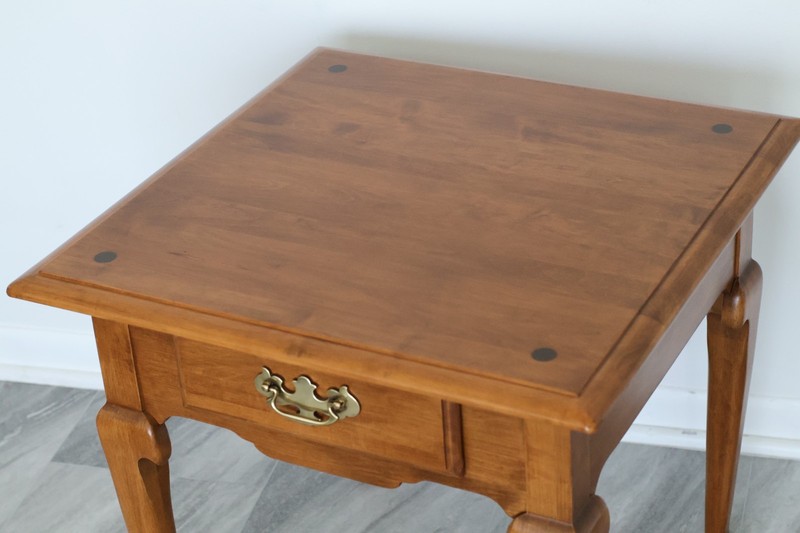 Vintage Ethan Allen End Table with Drawer, Solid Wood Traditional Side Table USA gallery