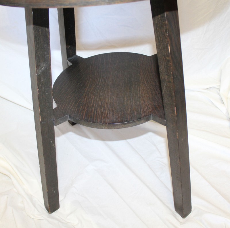 Antique Mission Oak Round Lamp Table – Arts & Crafts Style gallery