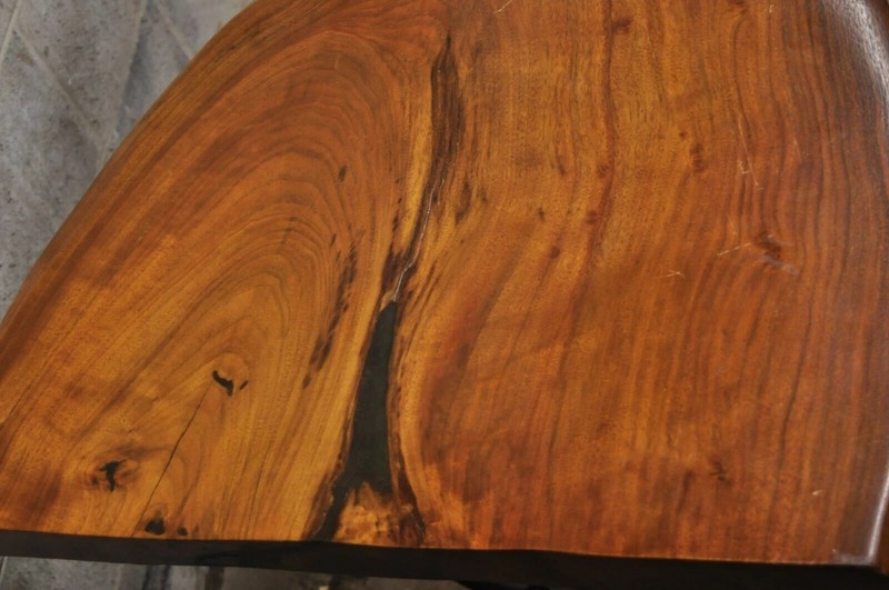 William Herrick Cast Iron Sewing Machine Base Live Edge Walnut Top Console Table gallery