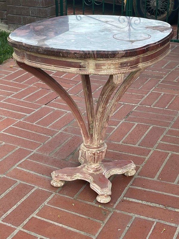 VICTORIAN MAHOGANY CENTER TABLE BEAUTIFUL ROUGE MARBLE TOP 4 CHILDREN'S CHARITY gallery