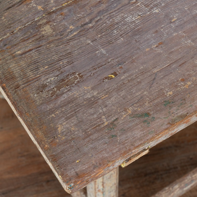 Original Gray Painted Pine Swedish Side Table, circa 1820-40 gallery