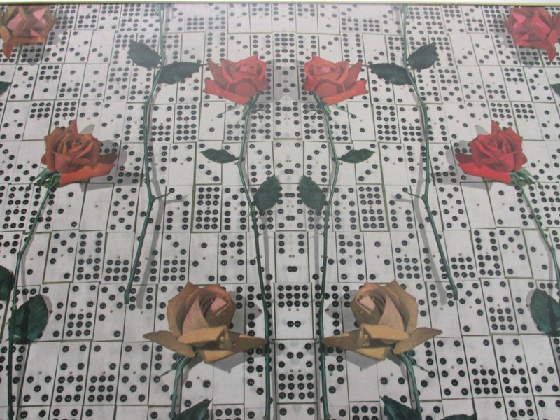 Vintage Coffee Table Side Occasional Table Modernist Retro Rose Pattern Domino gallery