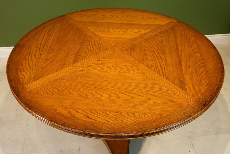Beautiful 54" Round transitional Oak pedestal dining Kitchen table gallery