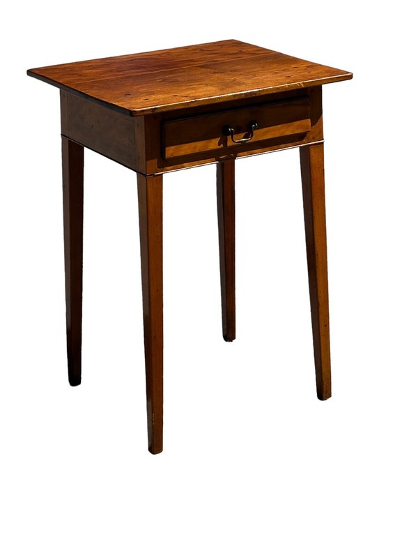 Antique Cherry table stand splayed tapered legs farm country 1820