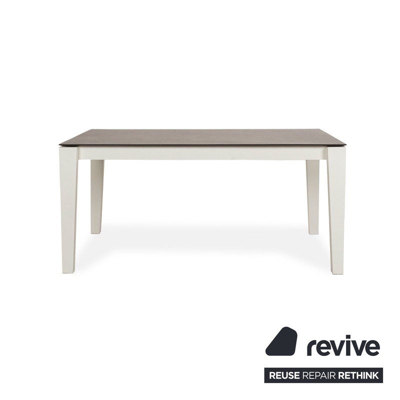 Mondo Qbis Dining Table Wood Resin Gray White gallery
