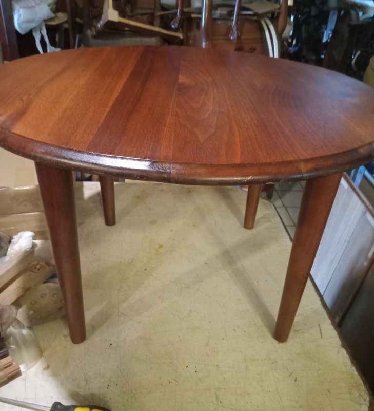 Mid Century Round Solid Walnut Coffee Table (CT-352) gallery