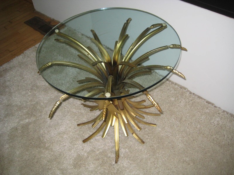 MIDCENTURY HOLLYWOOD REGENCY SHEAF OF WHEAT TABLE