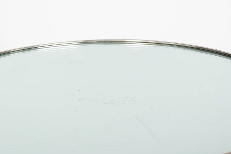 Modernist Chromed and Mirrored Gueridon Side Table in Neoclassical Style gallery