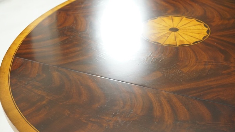 Hepplewhite Mahogany drop leaf side accent Table with Inlay Hand Made gallery