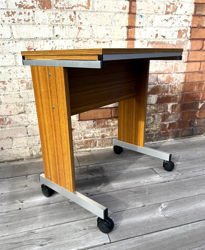 MCM Danflex Systems 88-SB-60 Teak Rolling Desk Table w/ Extension Danish Modern gallery